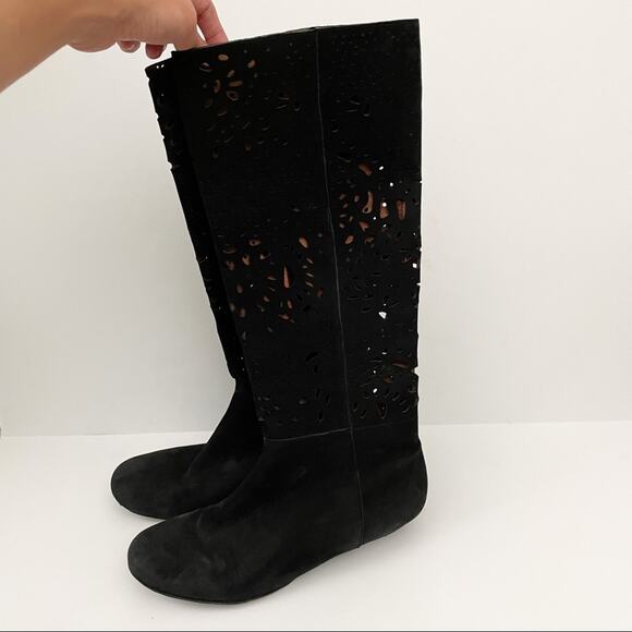 Gentle Souls by Kenneth Cole Black Laser Cut Boots - Picture 11 of 11